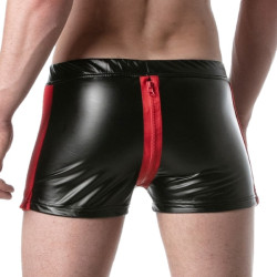 LEADER Short avec zip Brut Noir-Rouge